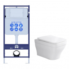 Комплект инсталляции с подвесным унитазом AQUATEK с сиденьем SET AQUATEK АМАДЕО Комплект инсталляции с подвесным унитазом AQUATEK с сиденьем SET AQUATEK АМАДЕО